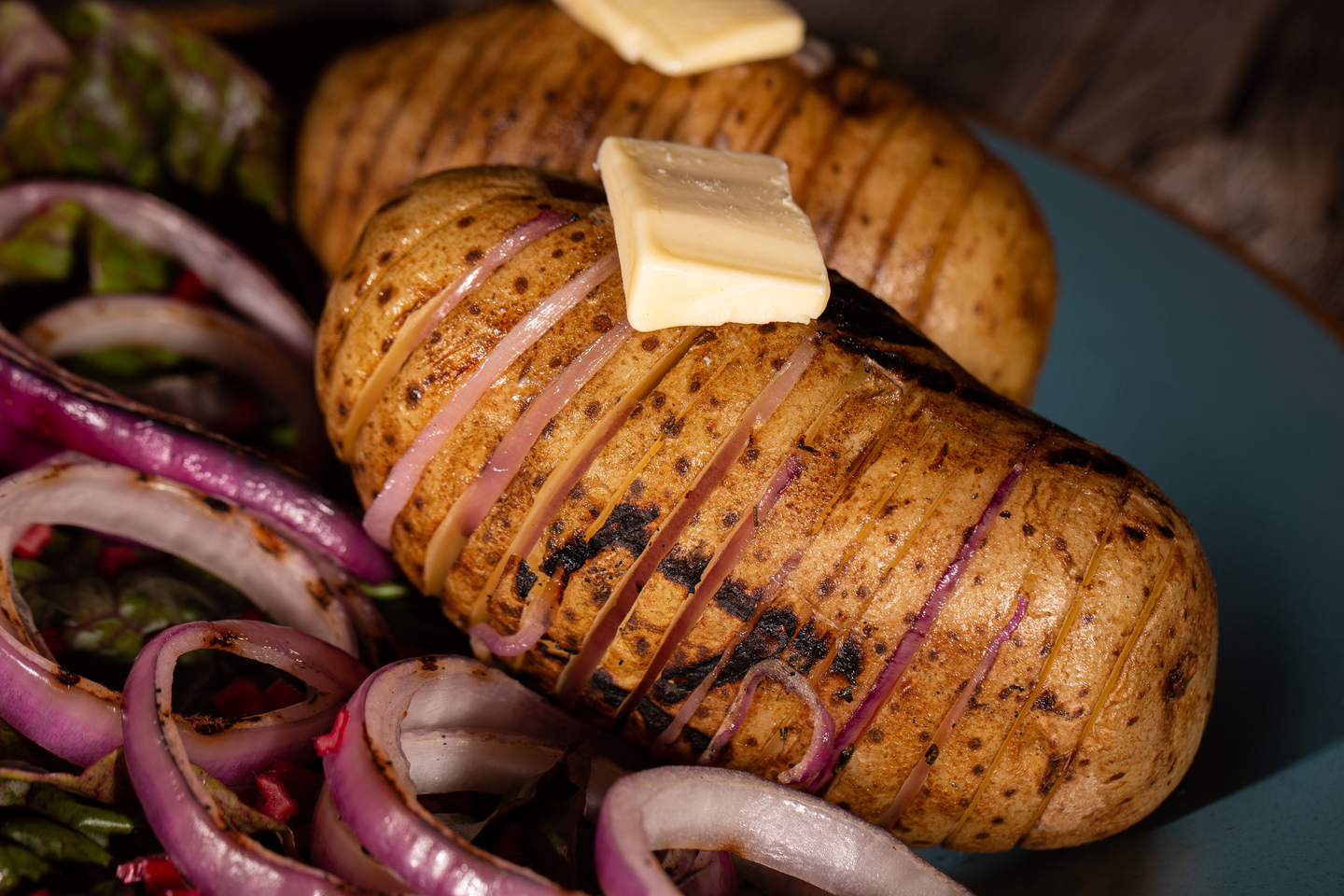 Hasselback burgonya gázgrillen