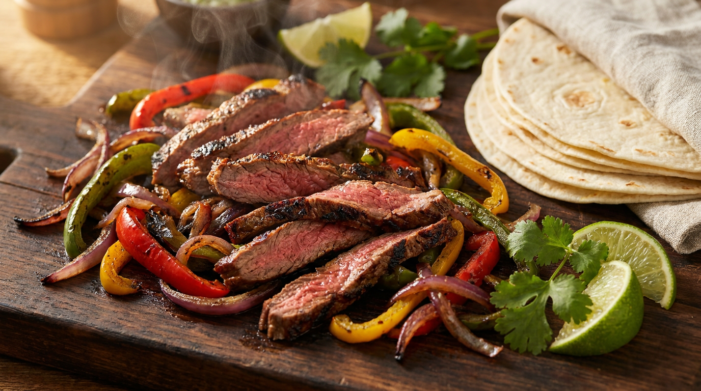 Csilis-limes marhafajita a grillrácsról