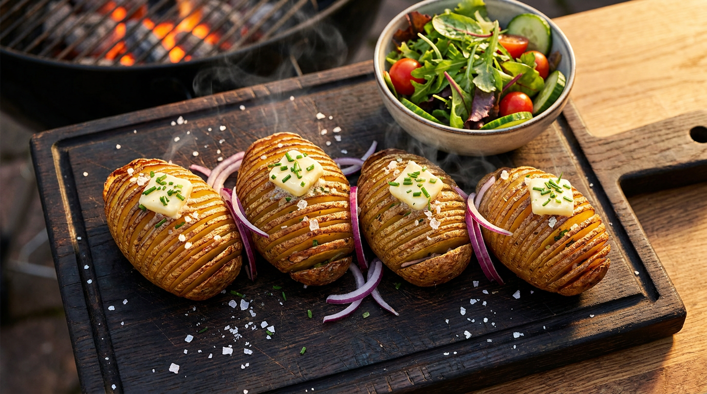 Hasselback burgonya a grillről - a legyezős krumpli, ami mindenkit levesz a lábáról