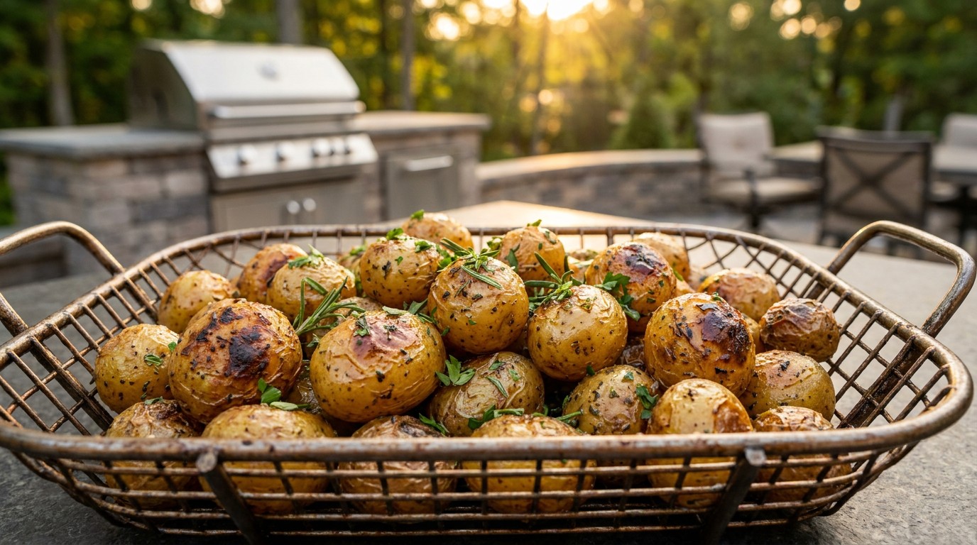 Grillkosárban sült fűszeres mini burgonya - a tökéletes grill-köret