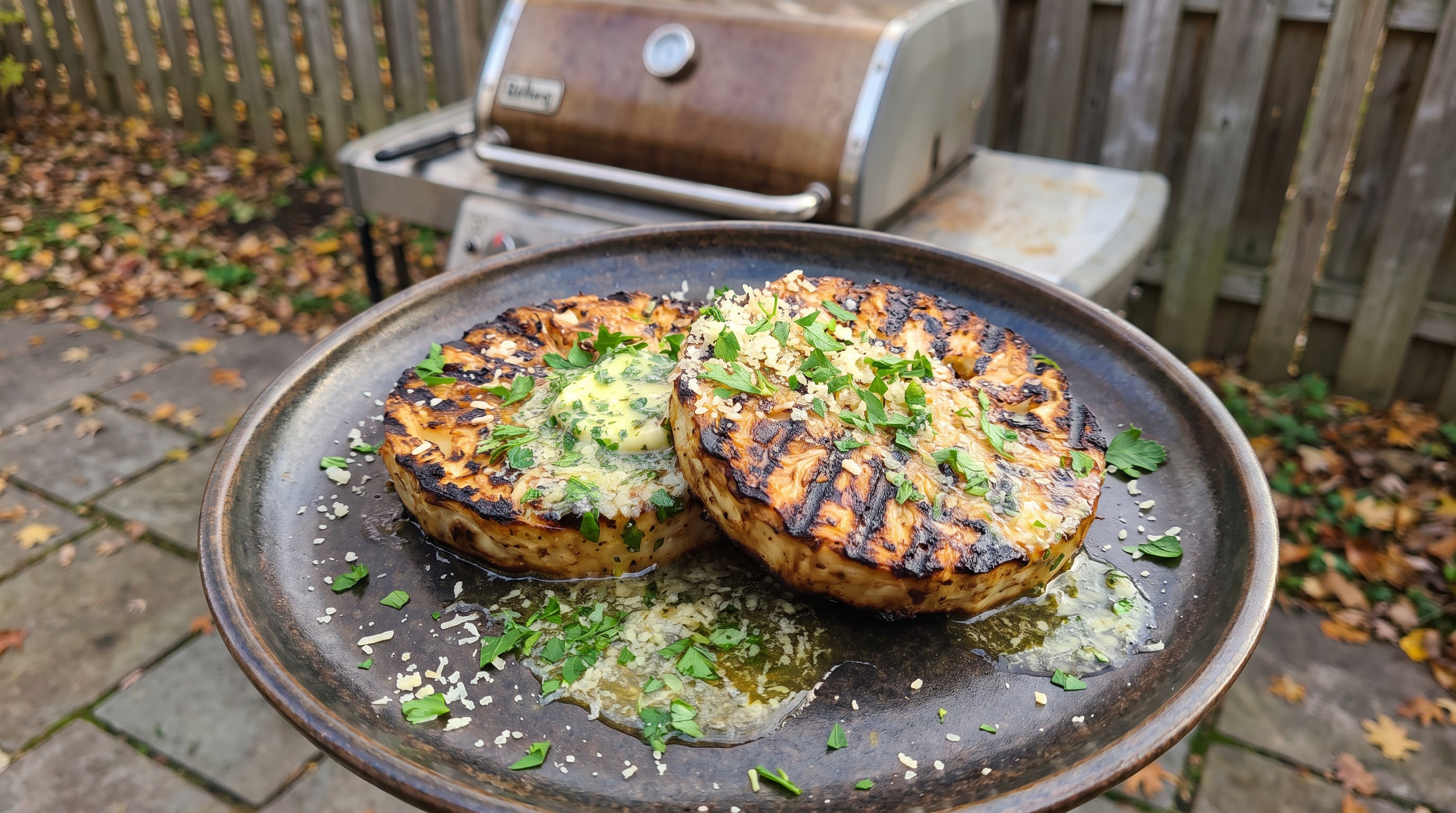 Grillezett zellersteak fokhagymás fűszervajjal