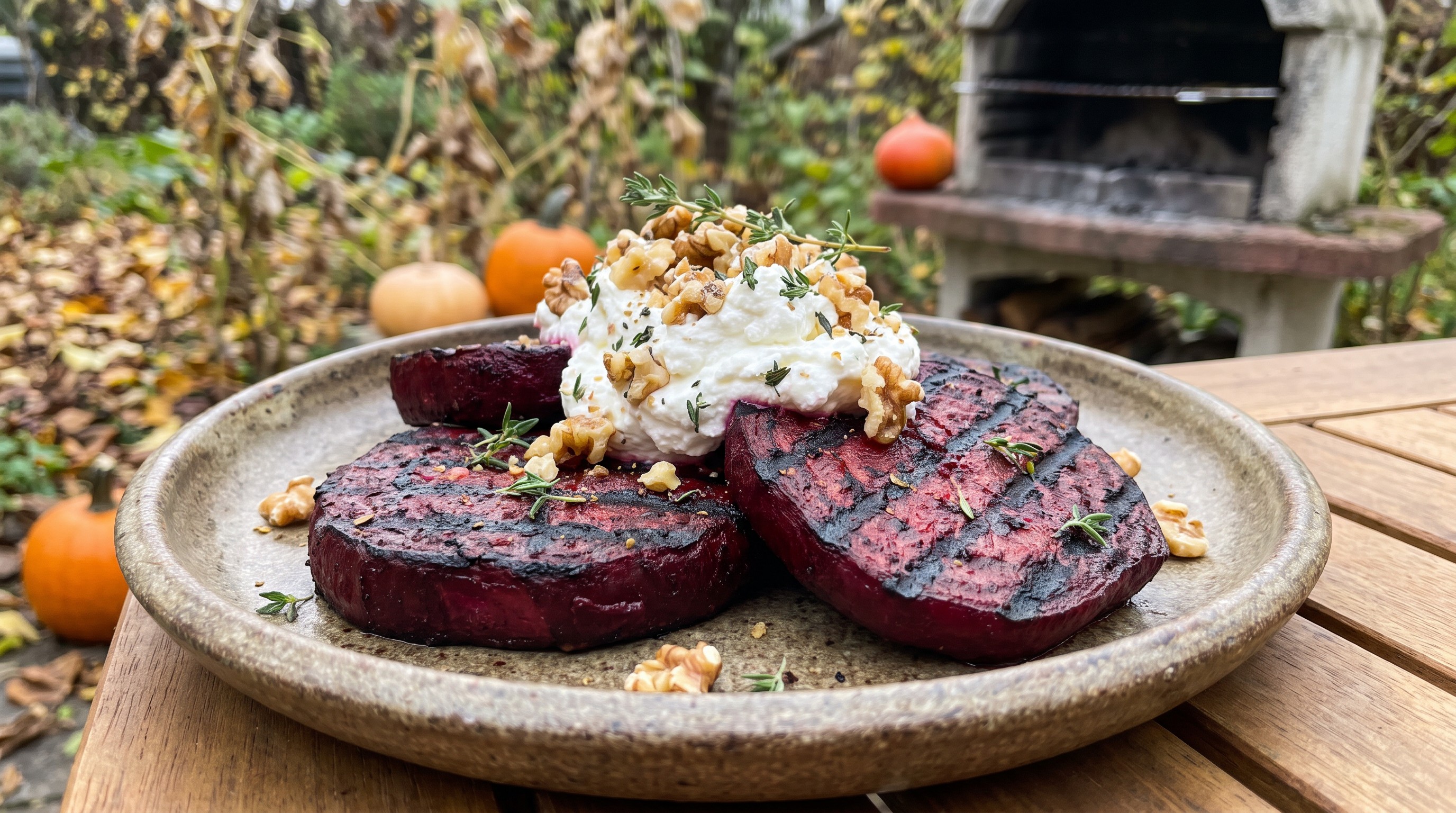 Grillezett céklasteak kecskesajtkrémmel