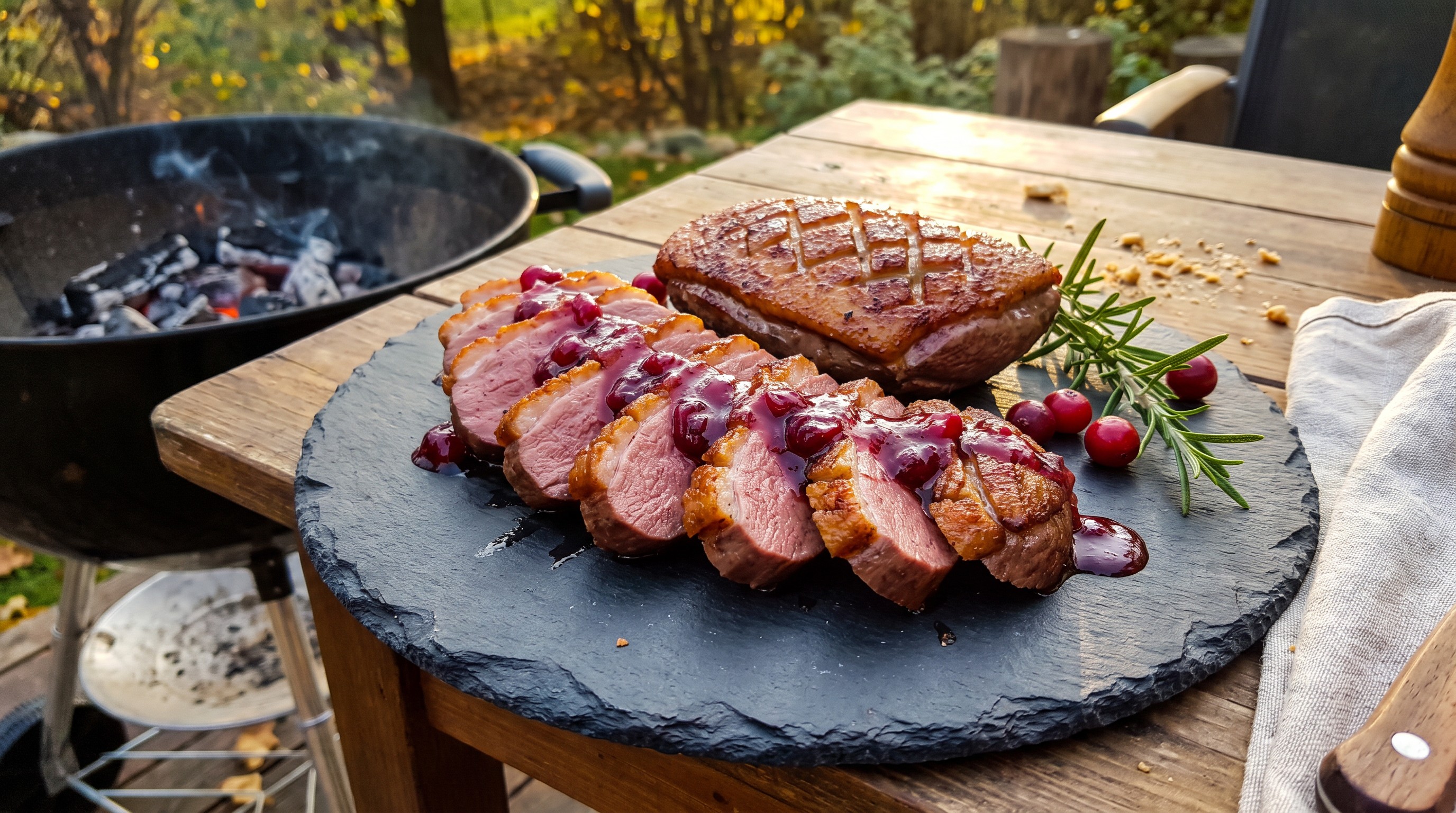 Grillezett kacsamell áfonyamázzal