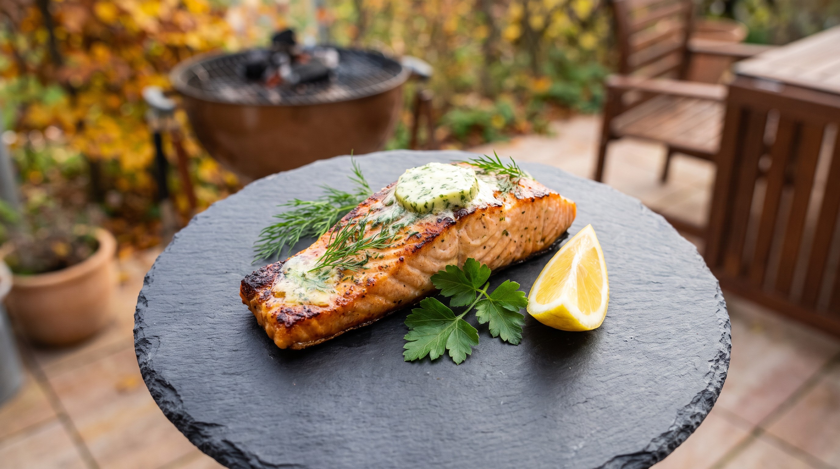 Fűszervajas grillezett lazacfilé