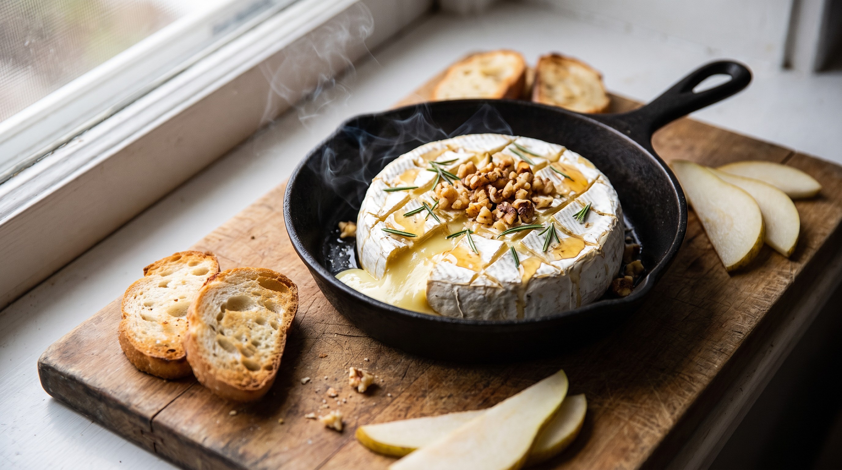 Füstölt camembert a grillen mézzel, dióval és rozmaringgal