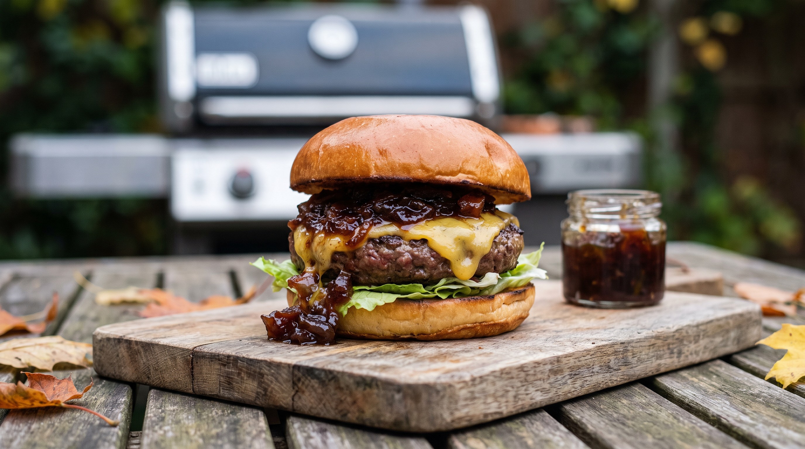 Grillezett marhaburger házi baconlekvárral