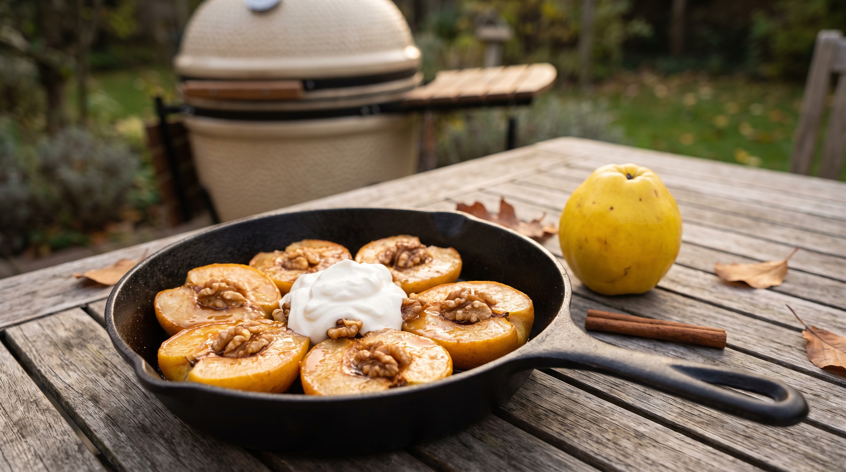 Grillen sült birsalma mézzel és dióval