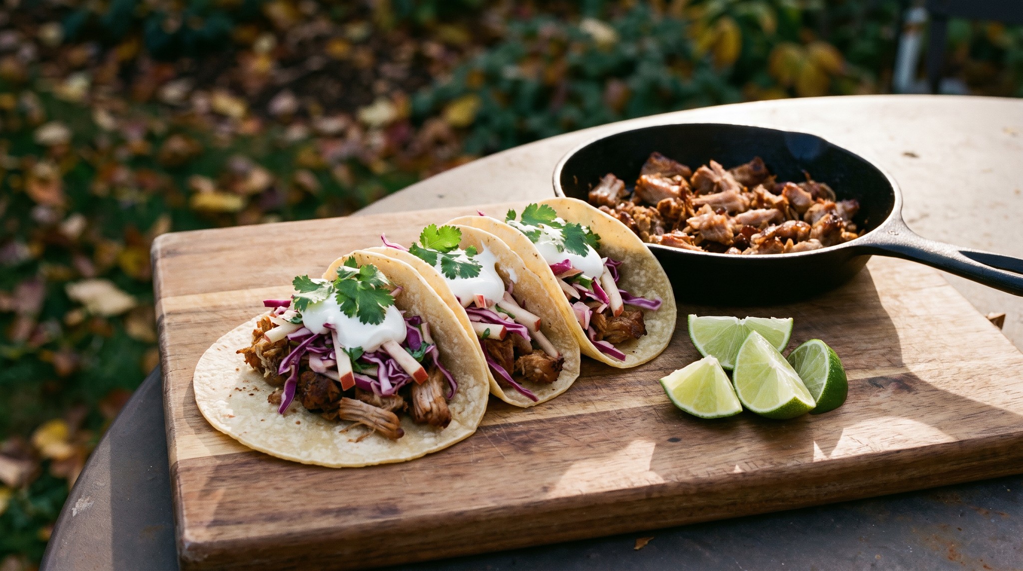 Sertés carnitas tacó almás lilakáposzta-salátával