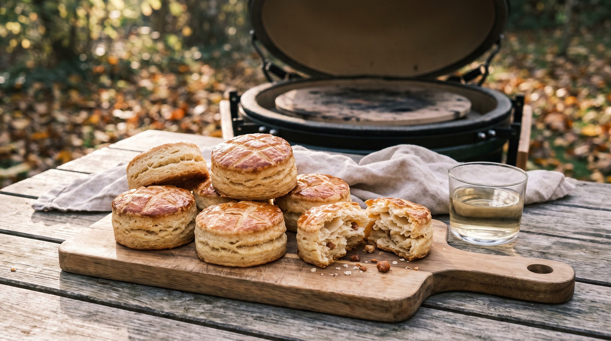 Tepertős pogácsa a grillen, pizzakövön sütve