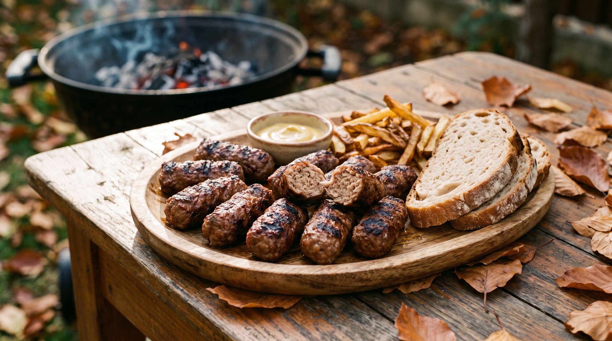Erdélyi mici a grillen mustárral